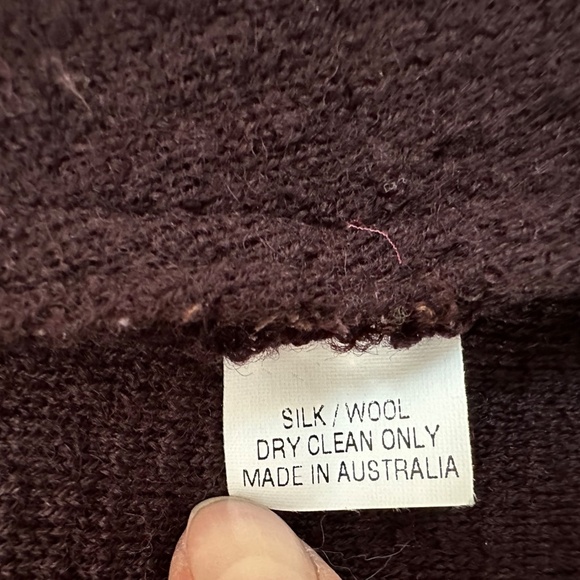 Omega Women Wool Silk Blend Open Front Cardigan Sz 1 Brown Made in Australia - Picture 12 of 12